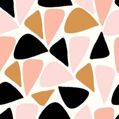 Vektor abstrakte geometrische nahtlose Wiederholungsmuster in Pink, Gold, Schwarz und Weiß