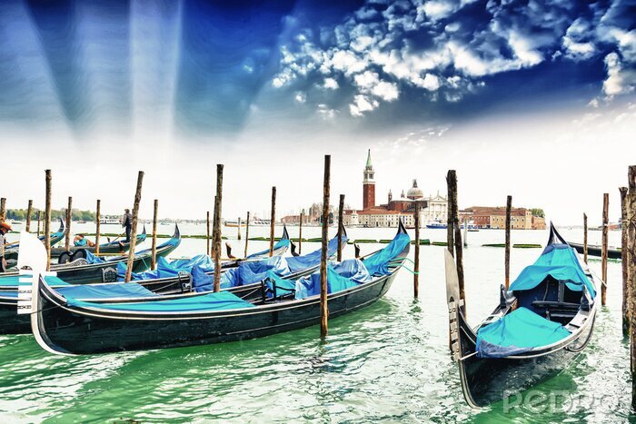 Bild Venedig Gondeln am Wasser