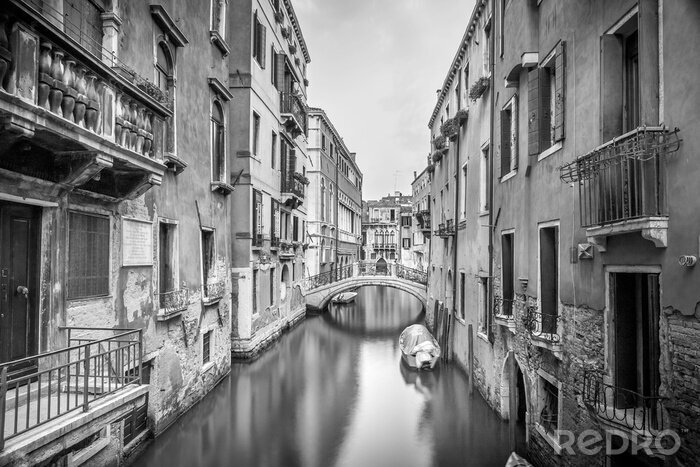 Bild Venedig Schwarz-Weiß Kanal