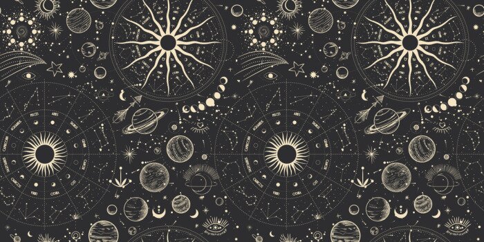 Bild Verschiedene Phasen des Mondes im Vintage-Stil