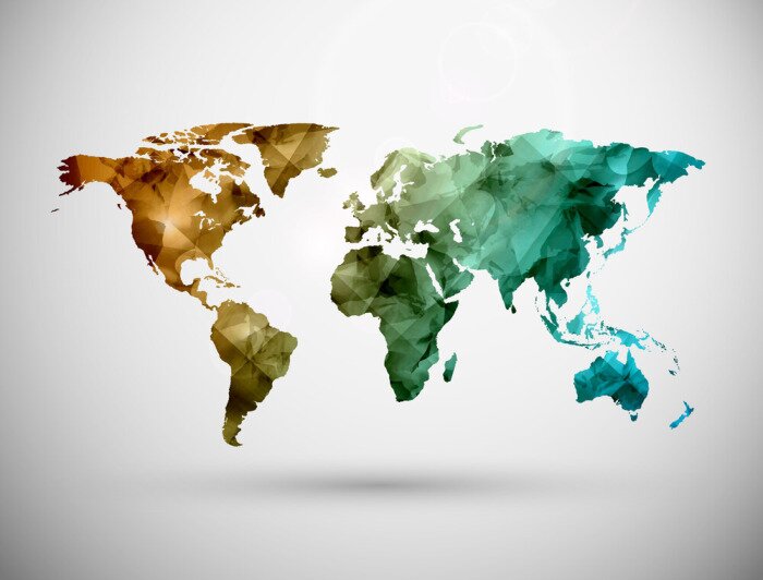 Bild Vieleckige Weltkarte