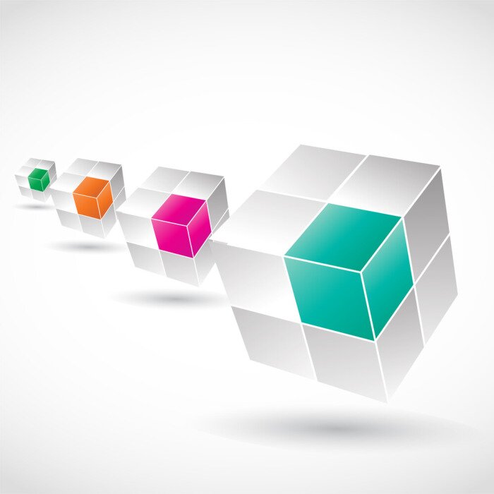 Bild Vier Würfel 3D