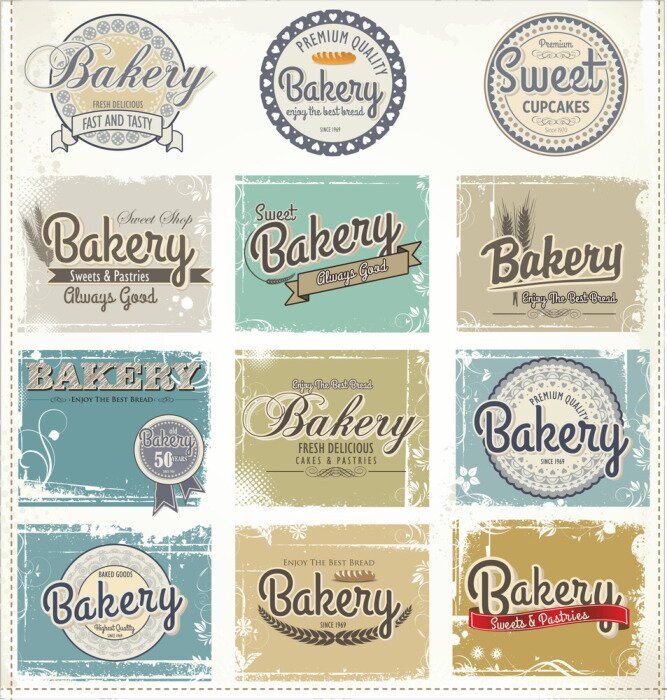 Bild Vintage-Etiketten mit Aufschriften