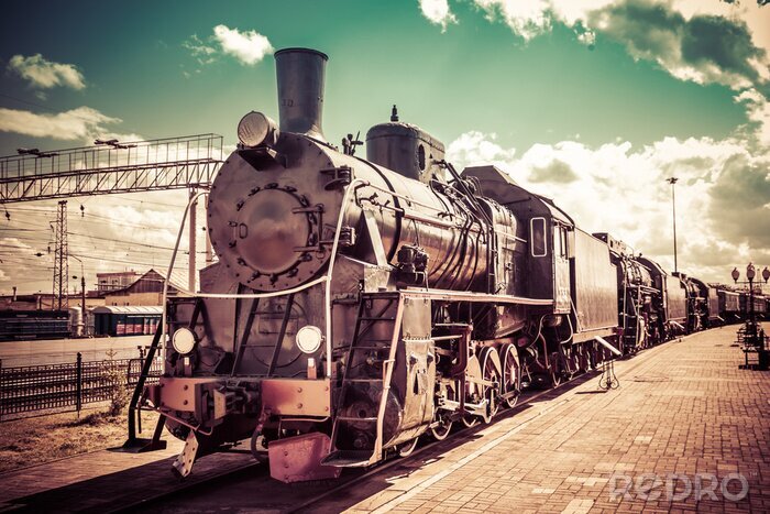 Bild Vintage-Foto mit einer historischen Lokomotive