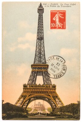 Vintage Postkarte mit Paris