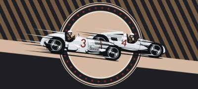 Bild Vintage vector cars in race.