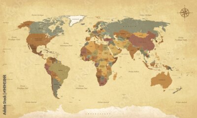 Bild Vintage Weltkarte bunt
