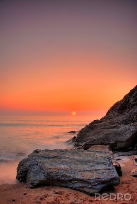 Bild Violetter Sonnenuntergang an der See