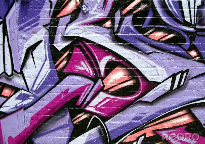 Bild Violettes Graffiti an der Wand