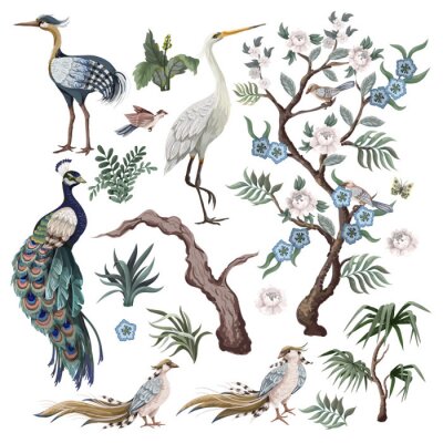 Bild Vögel und Pflanzen