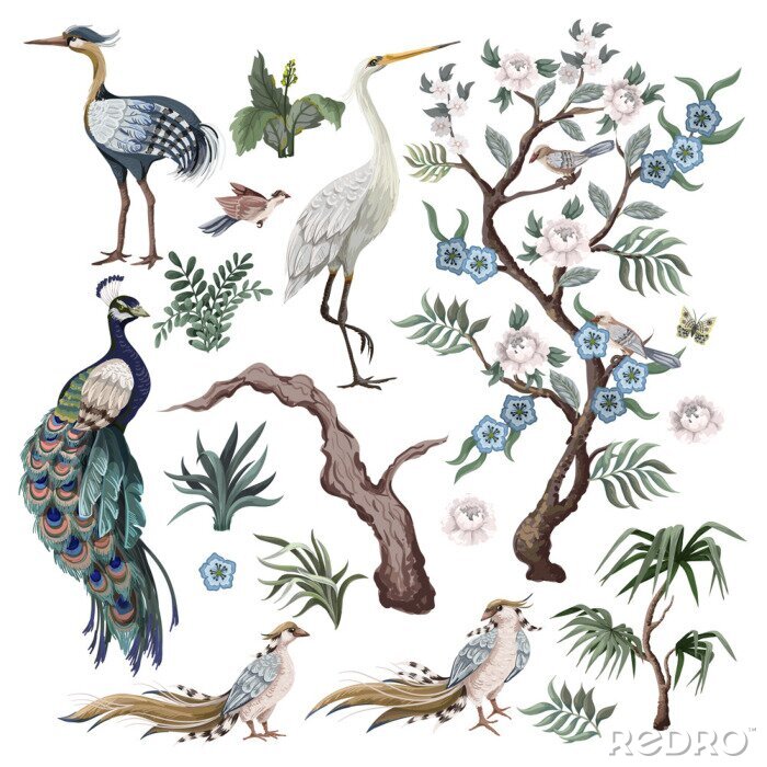 Bild Vögel und Pflanzen
