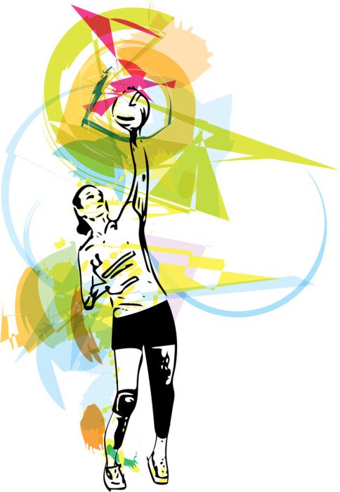 Bild Volleyball Spiel bunte Abstraktion