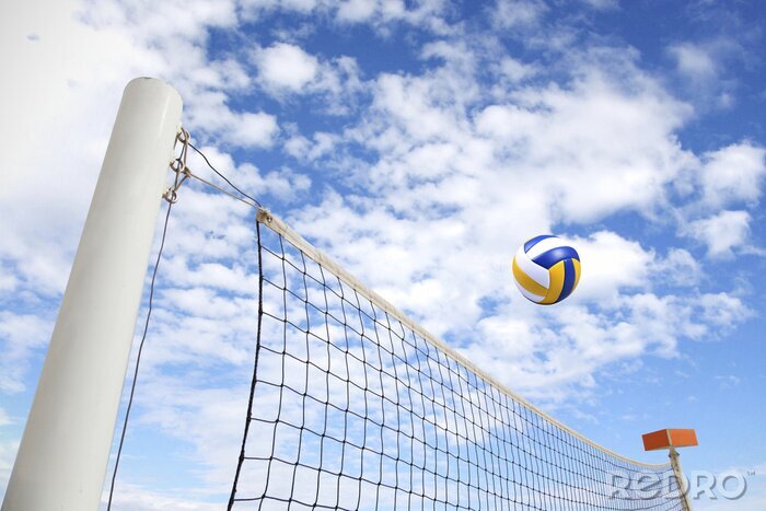 Bild Volleyball über dem Netz