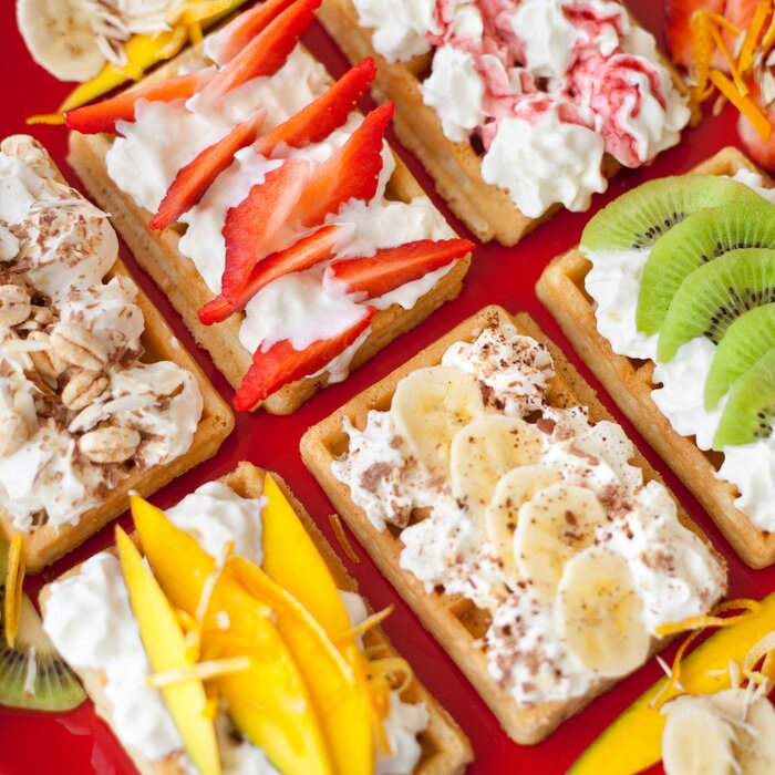 Bild Waffeln mit verschiedenen Zutaten