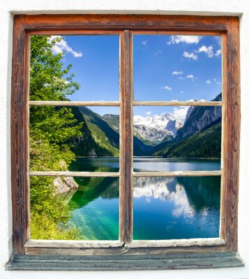 Wasser und natur hinter fenster