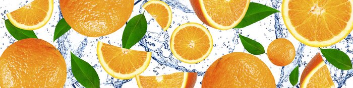 Bild Wassertropfen und Orangen