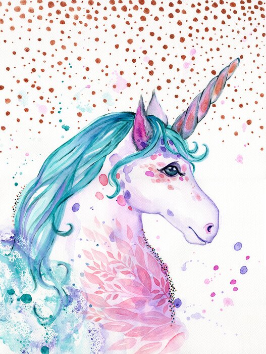 Bild Watercolor unicorn illustration.