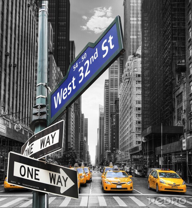 Bild Wegweiser auf der Straße von New York City