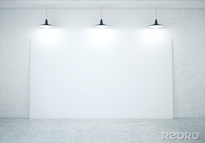 Bild Weiße Mauer mit Lampen