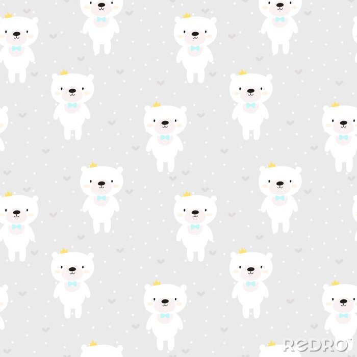 Bild Weiße Teddybären auf grauem Hintergrund