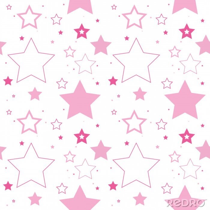 Bild Weiße und rosa Sterne weißer Hintergrund