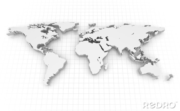 Bild Weiße Weltkarte 3D