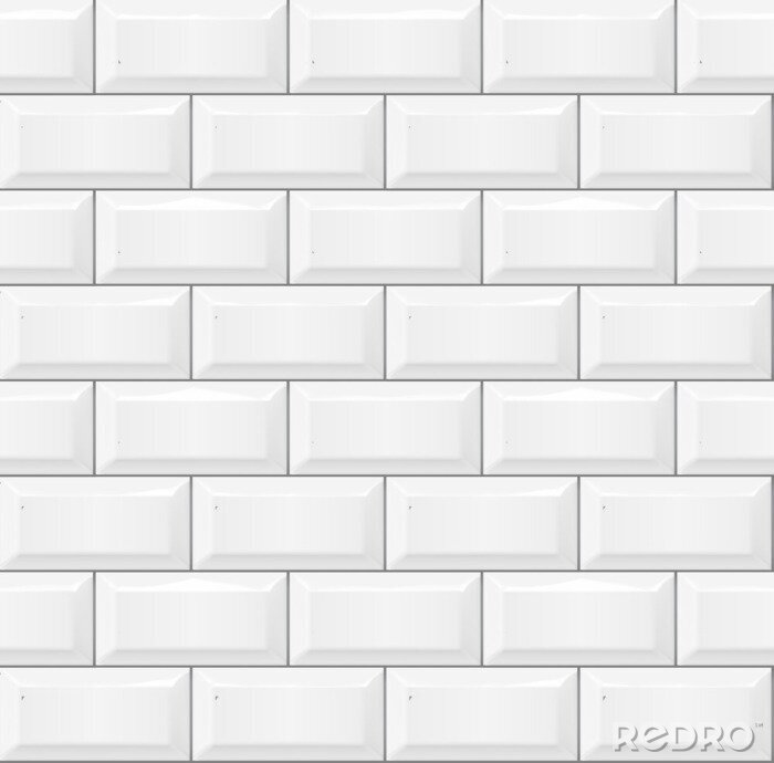 Bild Weißer 3D-Backstein – Fliesenimitation