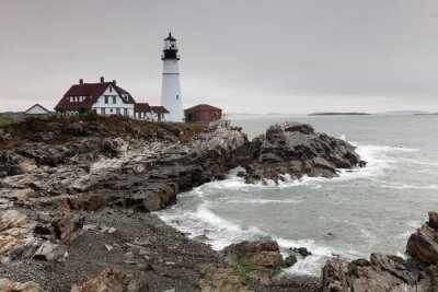 Weißer Leuchtturm in Maine