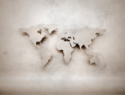 Bild Weltkarte 3D gräulich