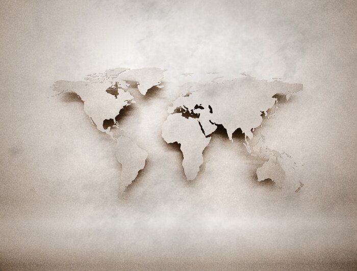 Bild Weltkarte 3D gräulich