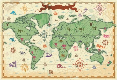 Bild Weltkarte Antikwelt