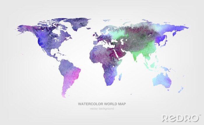 Bild Weltkarte Aquarell