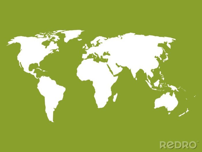 Bild Weltkarte auf grünem Hintergrund