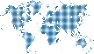 Bild Weltkarte aus blauen Punkten