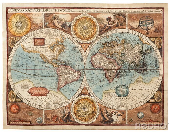 Bild Weltkarte aus dem 17. Jahrhundert