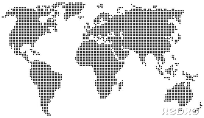 Bild Weltkarte aus schwarzen Punkten