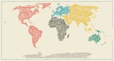 Bild Weltkarte aus Worten