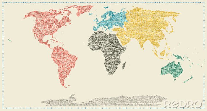 Bild Weltkarte aus Worten