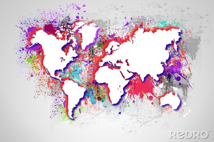 Bild Weltkarte Graffiti