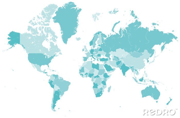 Bild Weltkarte himmelblau