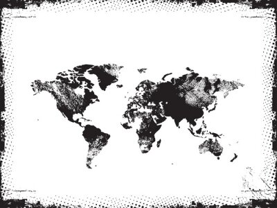 Bild Weltkarte im Grunge-Stil