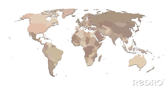 Bild Weltkarte in Beigetönen