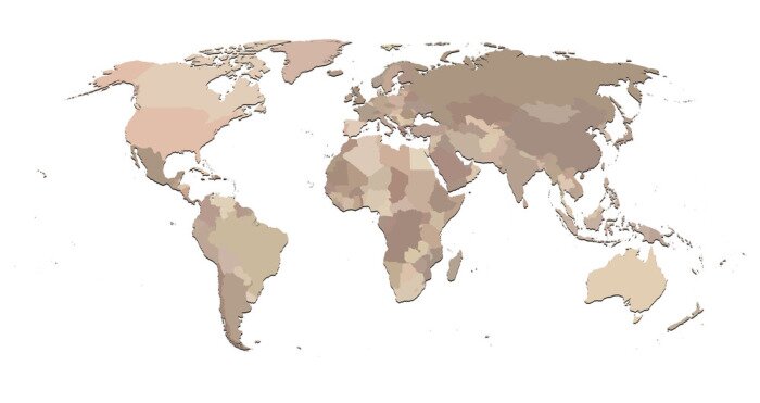Bild Weltkarte in Beigetönen