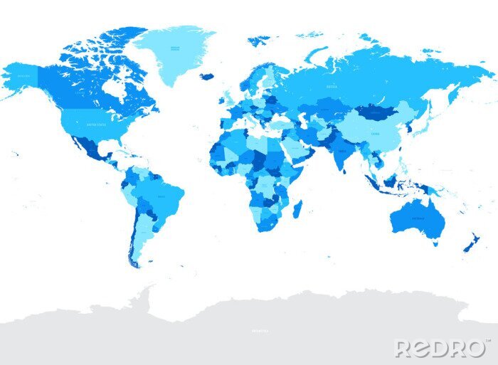 Bild Weltkarte in Blautönen