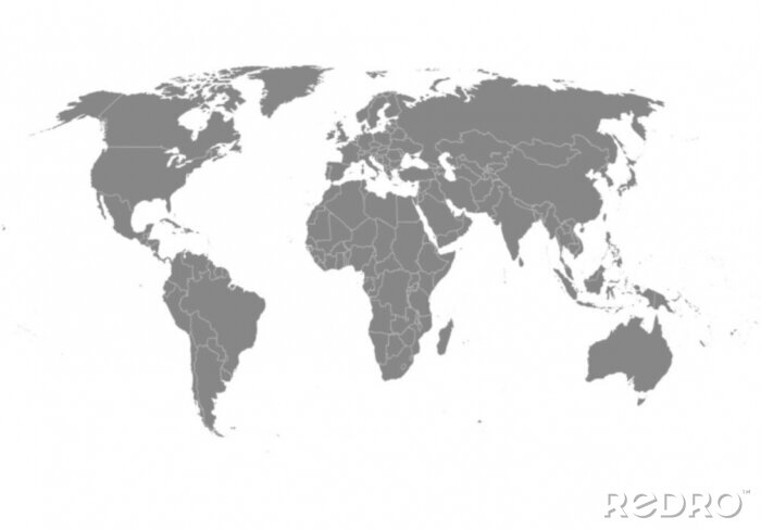 Bild Weltkarte in Grau 40%