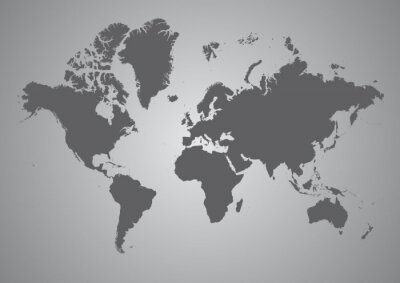 Bild Weltkarte in Grautönen