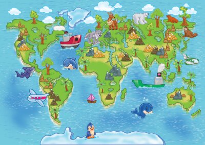 Bild Weltkarte Kinder bunt