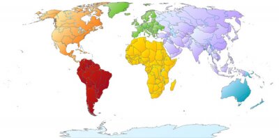 Weltkarte mit gelbem Afrika
