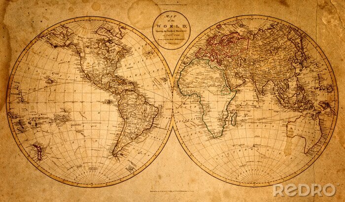 Bild Weltkarte sehr alt