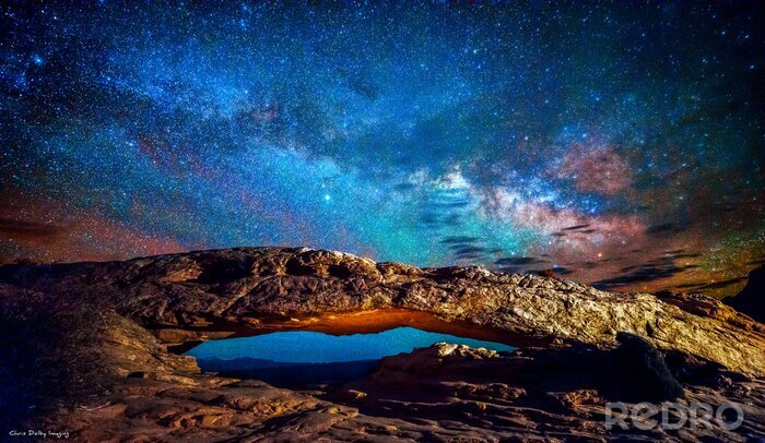 Bild Weltraum von der Oberfläche eines fremden Planeten aus gesehen